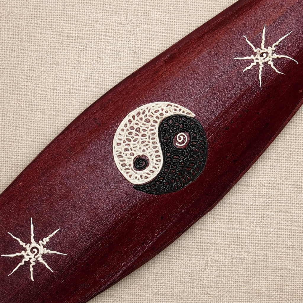 Ying Yang  Rojo - Hoja de coco